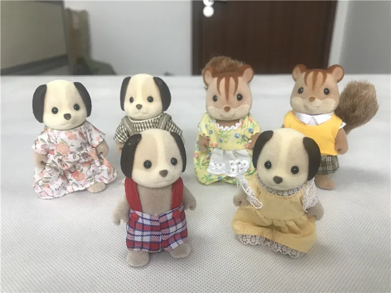 Geniune Sylvanian Family 10 шт. пушистые фигурки для собак/Squrriels/Bear/Mouse/Sheep случайная Новинка