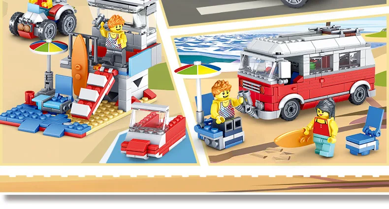 

397 pcs 80011Camping van Compatible with legoers assembly blocks Hot Toys