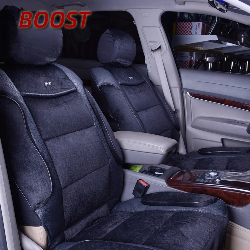 

BOOST FD23 Set 5 Seats Car Seat Cover Universal Fit Most Vehicles Luxurious Leather Removable Interior Accessories