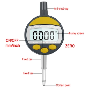 

0-12.7mm Digital Dial Indicator 0.01mm High Precision Detachable probe