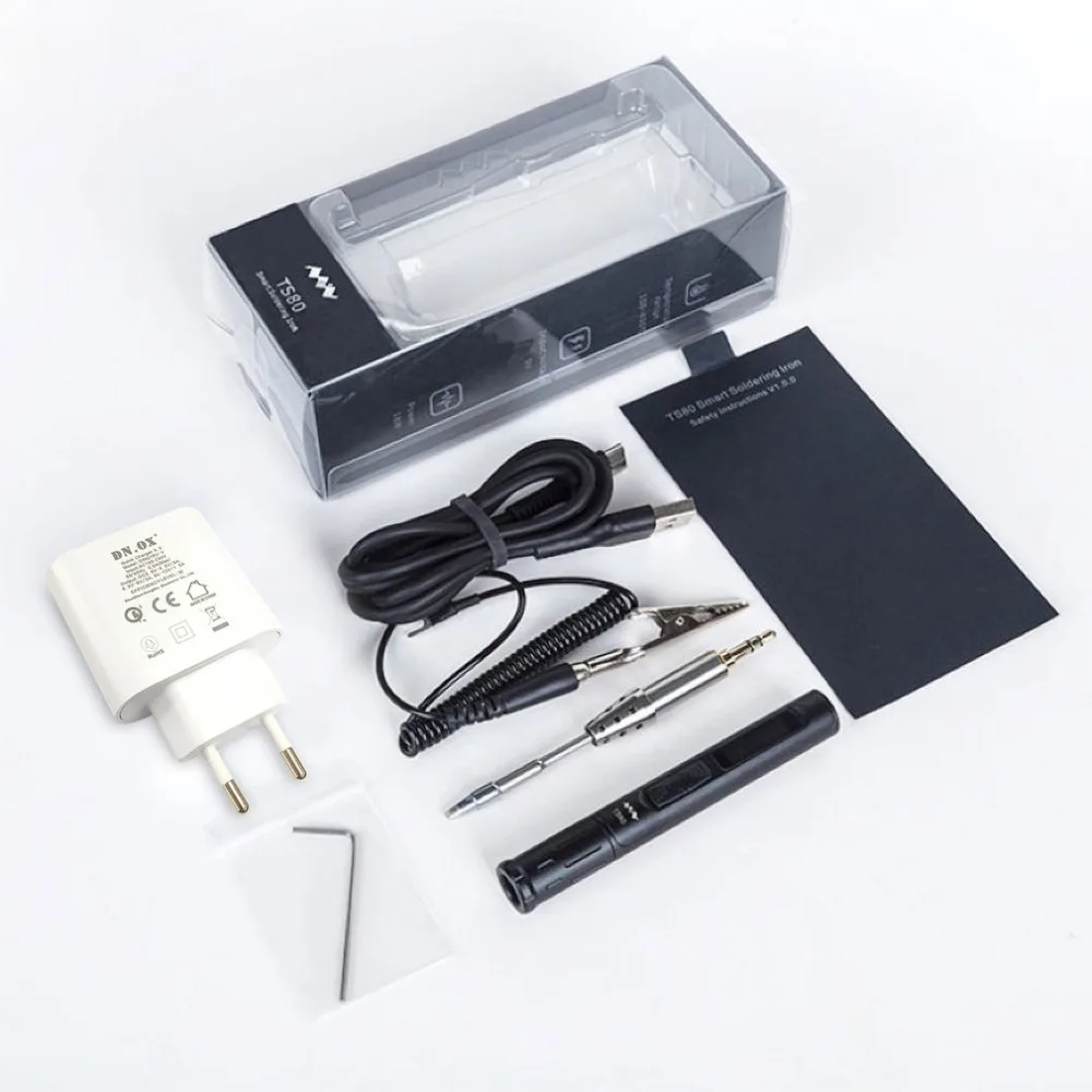 TS80 Мини Портативный цифровой электрический паяльник Регулируемая температура паяльная станция OLED дисплей usb Тип C Мощность QC3.0