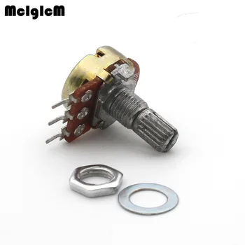 

5pcs WH148 Linear Potentiometer 15mm Shaft With Nuts And Washers 3pin WH148 B1K B2K B5K B10K B20K B50K B100K B500K