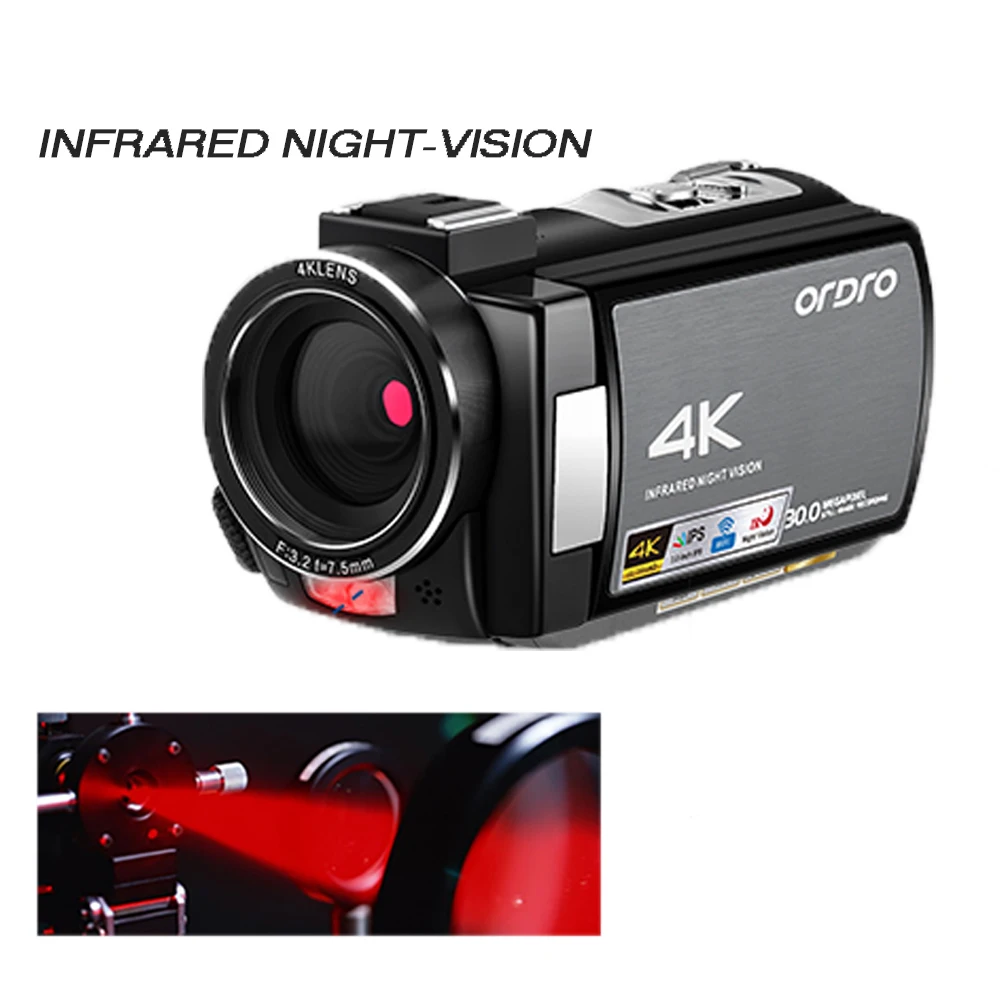 Infrared Night Vision Shooting Digital Camera Support Max 128GB SD Card Anti-shake Video-recording Smart Camera Touch Screen