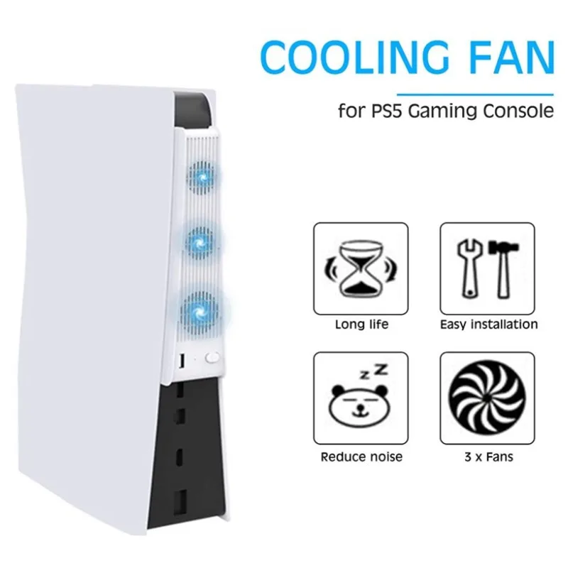 USB-кулер для PS5 с 3 охлаждающими вентиляторами PlayStation 5/5 игровая консоль цифровым