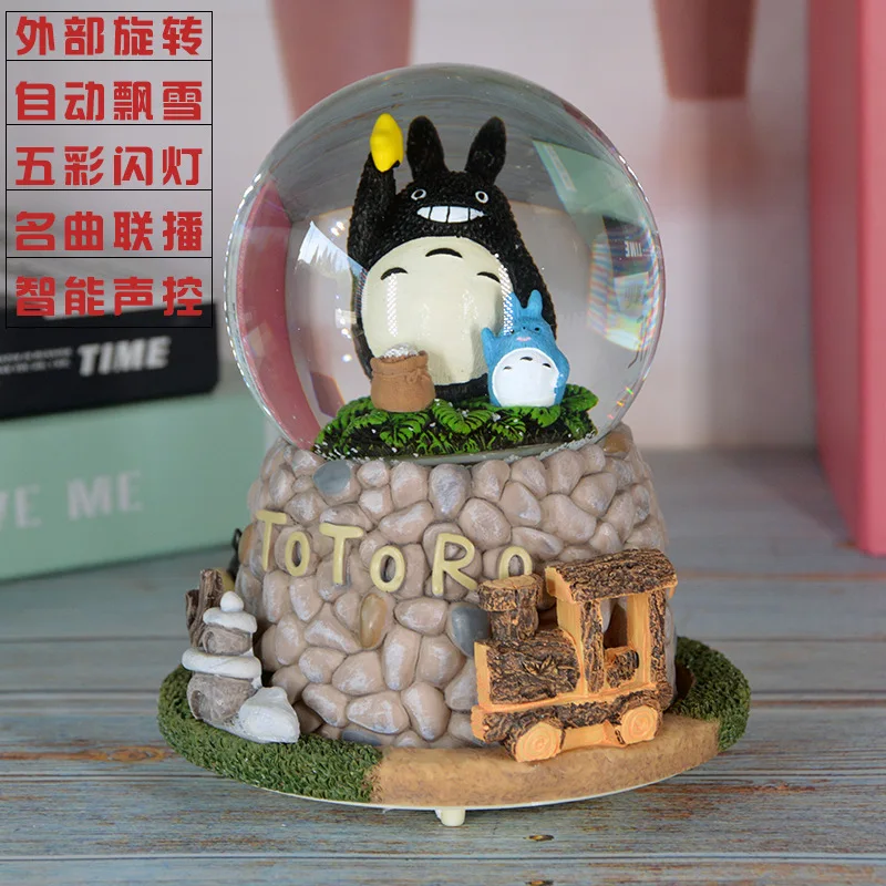 

Factory Price Creative Christmas Crystal Ball Music Box Home Decoration Flashing Light Snow External Rotation Music Box