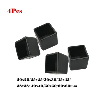 

4Pcs Non-slip Black Chair Leg Caps PVC Plastic Floor Protector Pads Round Table Foot Cover Pipe Plugs Furniture Leveling Feet