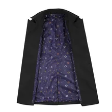 Осенне-зимний мужской Тренч средней длины в Корейском стиле со стоячим воротником приталенный красивый повседневный Тренч сто башен