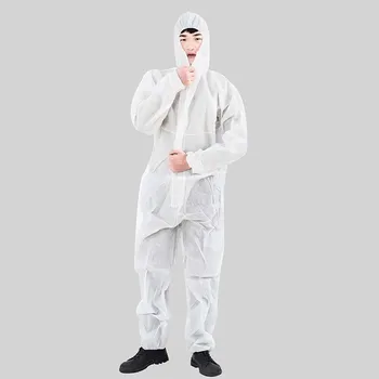 

Disposable Sanitary Protective Clothing Non Woven Overalls Dust Proof Anti Static Hooded Clothing Protective Suit Healthy Care