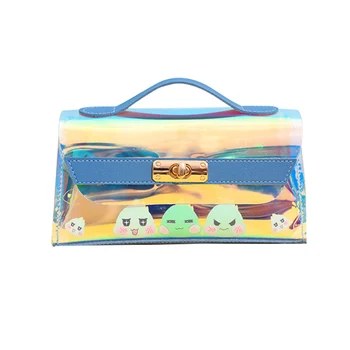 

Holographic Makeup Cosmetic Bag Iridescent Large Makeup Pouch Travel Organizer Pencil Case 2pcs Set FKU66