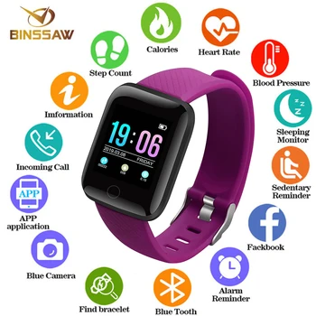 

116Plus D13 Smart Bracelet Fitness Tracker Heart Rate Blood Pressure Monitor Smart Band IP67 Waterproof Sports For Android IOS