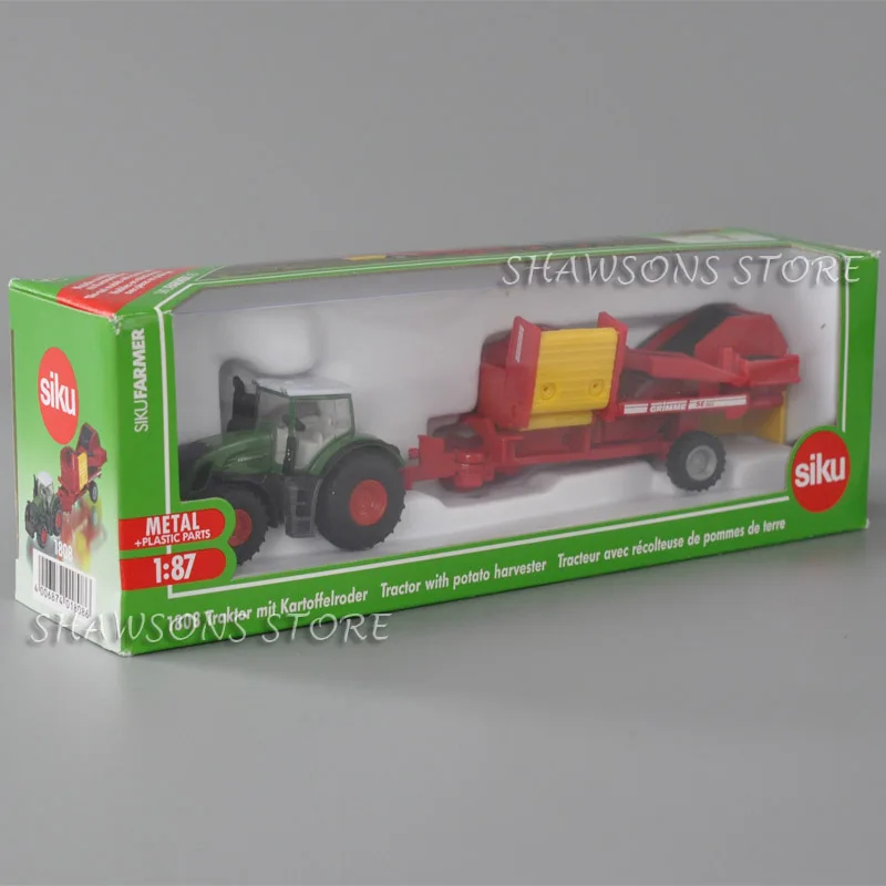 SIKU 1808 Diecast Farm Vehicle Model Toy 1:87 Tractor with Potato Harvester Miniature Replica |