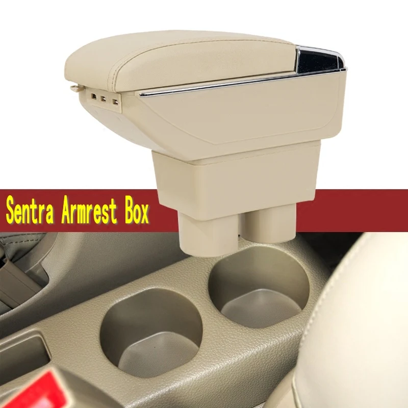 

Arm Rest Nissan Sylphy Tiida Armrest Box Center Console Central Store Content Storage with Cup Holder Ashtray USB Interface