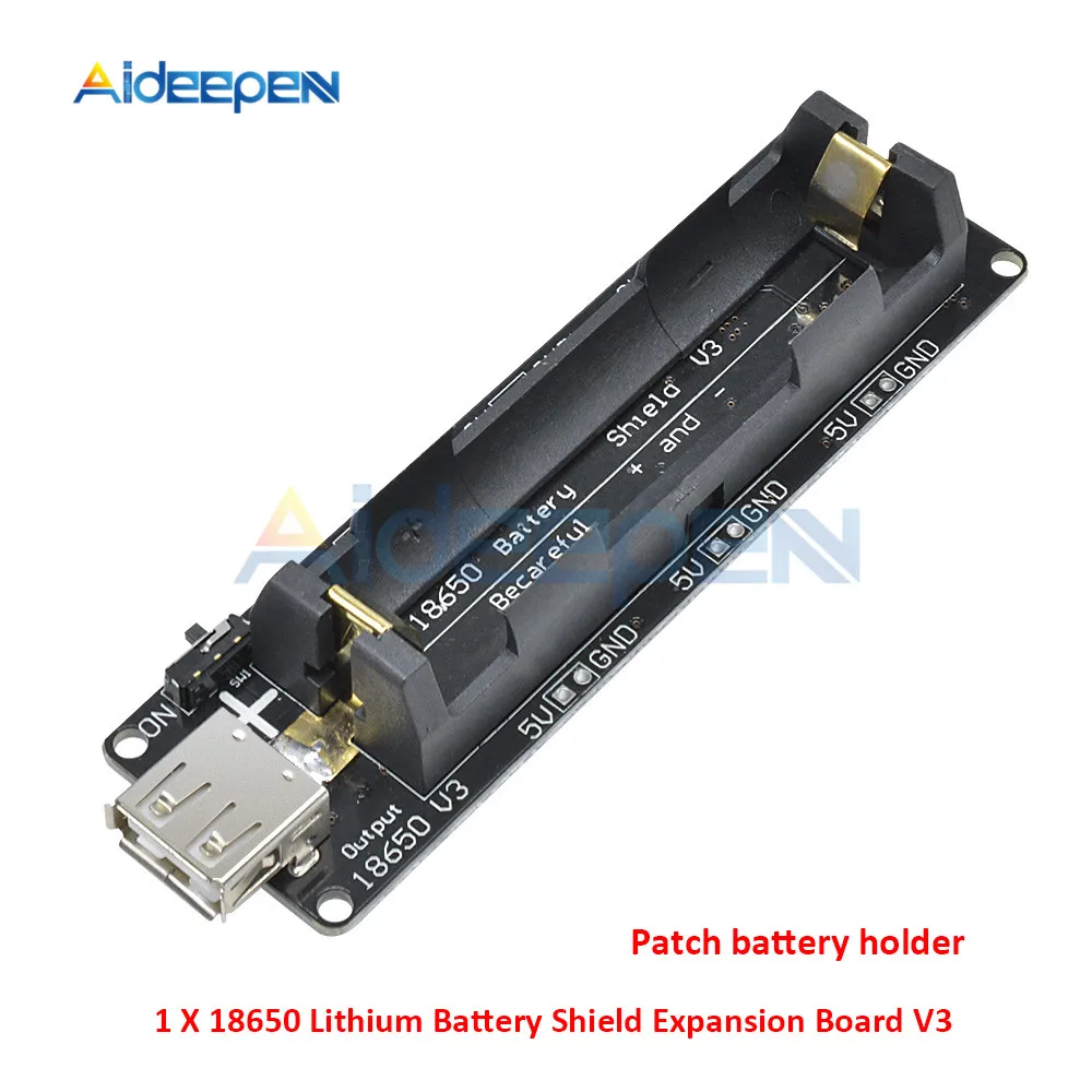 1 x 18650 1 2 4x18650 Литий Защита аккумулятора V3 V8 V9 мобильный Мощность плата расширения Модуль 5 V/3A 3 V/1A микро USB для Arduino ESP32 ESP8266 - Цвет: 1 x 18650