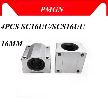 

High quality 4pcs/lot SC16UU SCS16UU 16mm Linear Ball Bearing Linear Motion Slide Block CNC Router factory direct