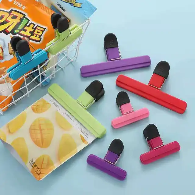 3 db/Beállított Multifunkciós Chips Táska Klipek, Nagyteljesítményű Ételkapcsok Válogatott Színek Kávéhoz És Élelmiszerzsákokhoz Konyhai Kiegészítők - Image 3