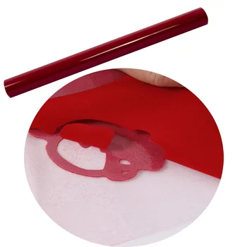 

HOHOFILM 50cmx100cm Red Flock HTV Craft Vinyl Flock Heat Transfer Vinyl Iron on T-shirt Heat press vinyl