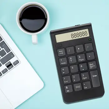 

2.4G USB Waterproof Keyboard Digital Display 20 Key Wireless Humanized Design Large LED Display Screen Number Smart Keypad