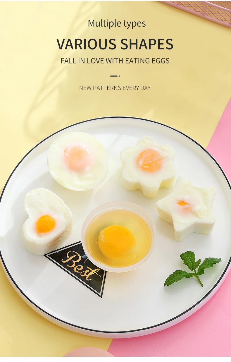 4 шт./компл. милый яйцеварка Пластик яйцо набор Кухня яйцо Плита инструменты яйцо пресс-формы с крышкой кисть блинница