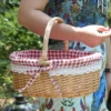 Picnic Basket Storage Box Easter Manual Exquisite Art Gift Decoration Wicker Large Capacity With Handle Liner Baskets 3