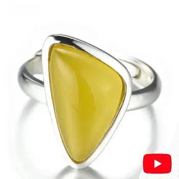 

Amber Israel S925 Fine Antique shop Ring Sterling Silver handicraft Handmade Natural Exquisite Natural Gemstone amber