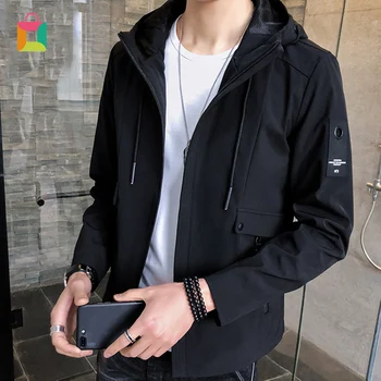 

2019 new winter waterproof jacket men's hooded parka men's winter warm jacket men's thick zipper men's jacket Glittery