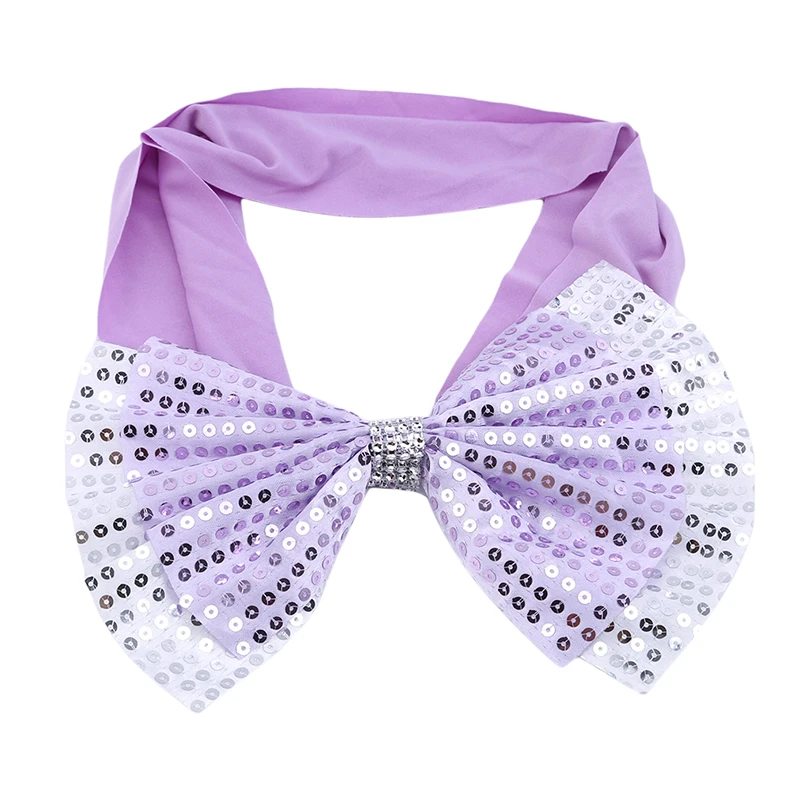 10 шт./лот галстук-бабочка блесток стул пояс для свадебной вечеринки эластичная повязка из спандекса украшения на день рождения - Цвет: Light purple