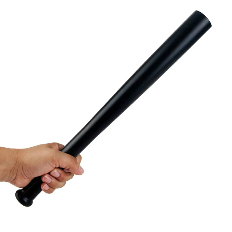 На открытом воздухе аварийный светодиодный фонарик с длинным перезаряжаемым фонариком для самозащиты с бликами расширенный бейсбольный летучая мышь оборудование для борьбы с беспорядками - Цвет: Черный