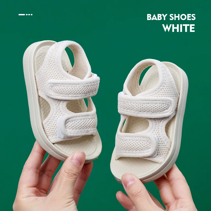 ULKNN Children's Shoes Boy's Fashion Breathable Baby Sandals Summer New White Cool Slippers Sandals 14-23