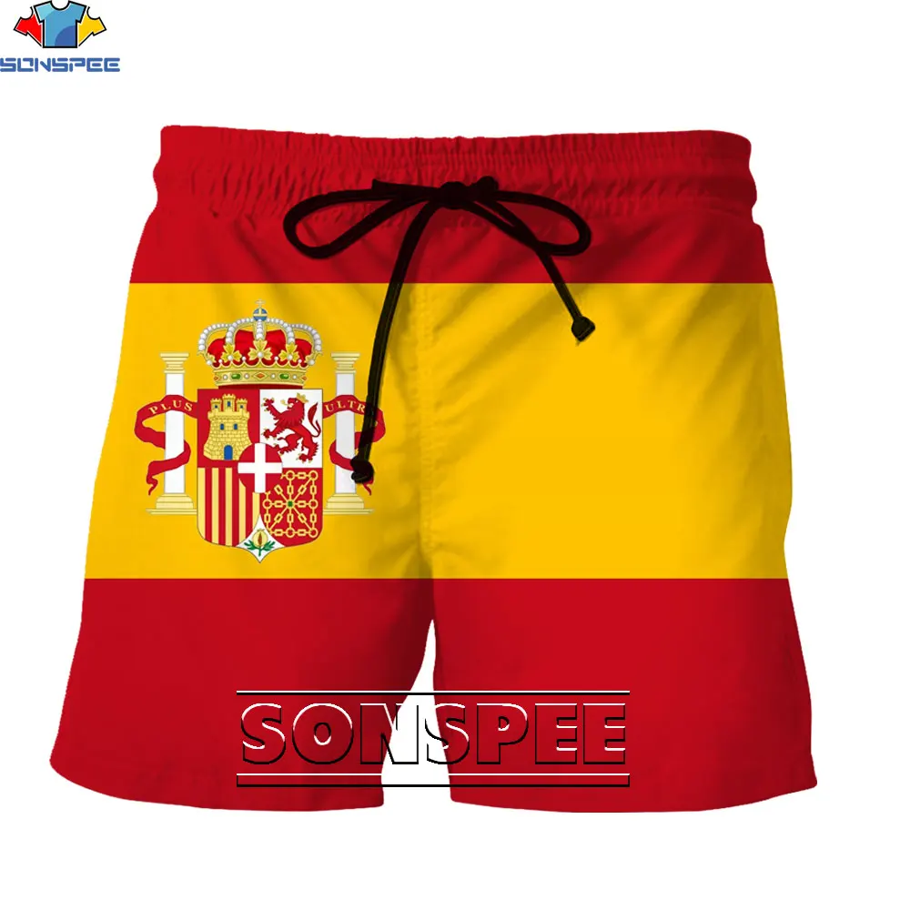 SONSPEE 3D German Flag Shorts Hohenzollern Dynasty Junkers Emblem Printed Casual Harajuku Shorts Oversized Men's Beach Pants