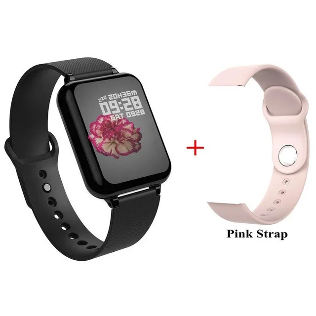 black b add pink Смарт-часы Greentiger B57, мужские, IP67, водонепроницаемые, пульсометр, кровяное давление, умный браслет, фитнес-трекер, спортивные Смарт-часы - Цвет: black b add pink