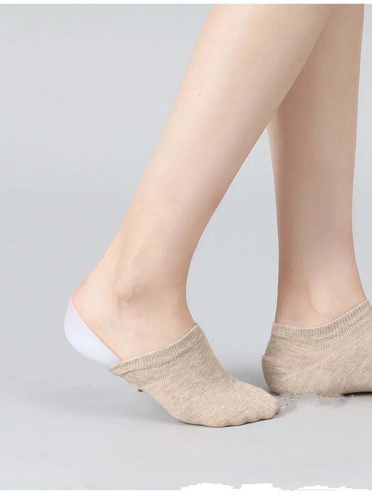 Силиконовые гелевые стельки для увеличения роста, невидимые носки для мужчин и женщин, подушечки для увеличения артефактной пятки, подушечки для ног