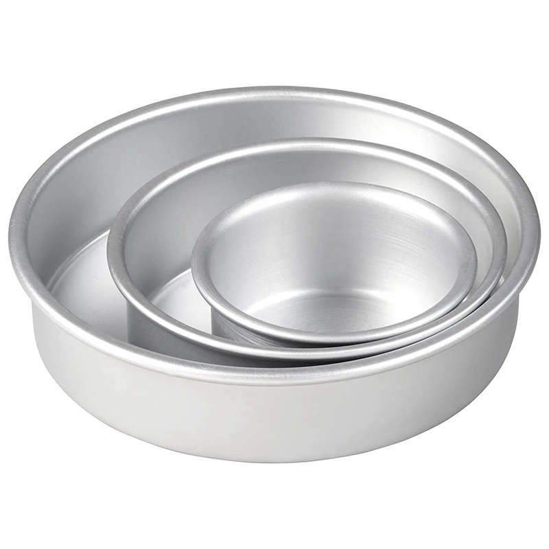 

3 Layers Round Cake Mold Set Cake Tray Set Non-Stick Baking Pan 4/6/8 Inch Cake Mould Removable Bottom 386