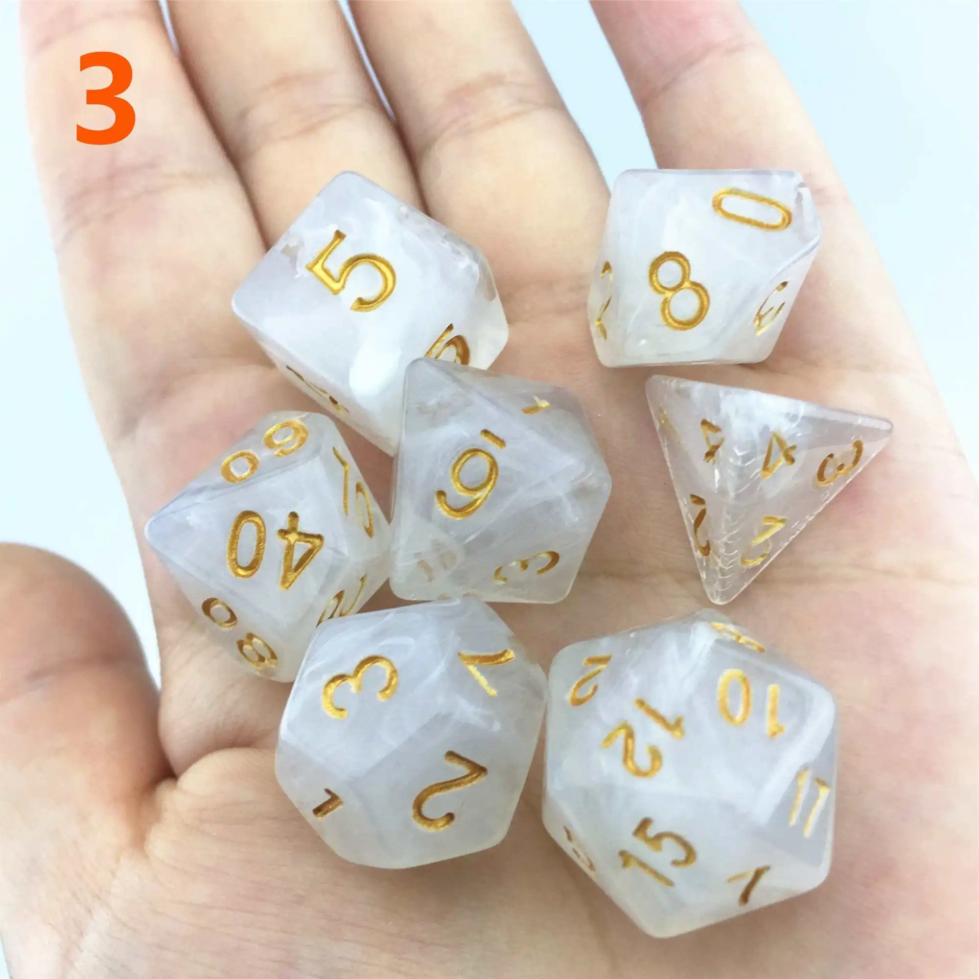 7 шт./лот, Набор кубиков D4, D6, D8, D10, D10%, D12, D20, разноцветные многогранные кубики для настольной игры, Набор кубиков TRPG - Цвет: 3