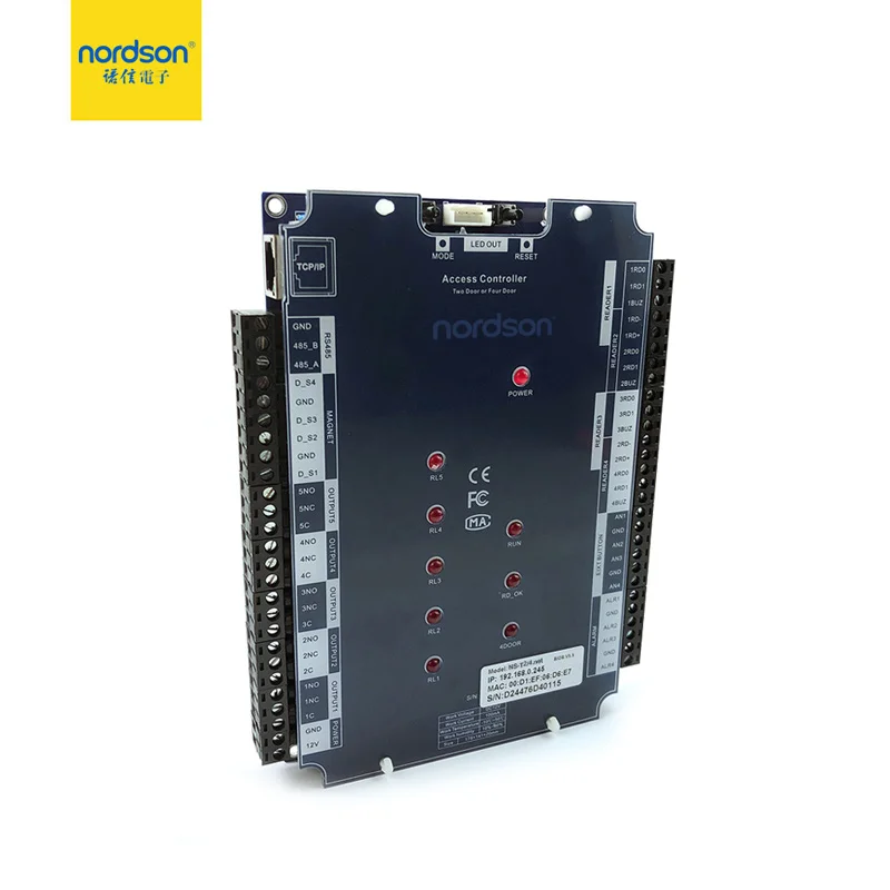 Nordson Original New Design Smart Network Wiegand TCP/IP Access Control Board Two/Four Doors Access Controller 8 Extension Port