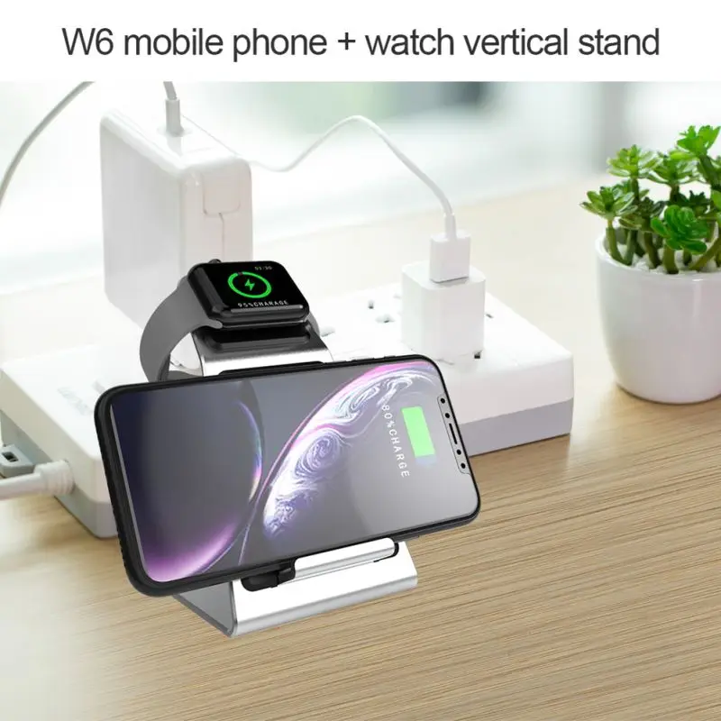 Подходит для IPhone, для Apple Watch, беспроводной зарядный коврик, практичная быстрая зарядная станция, портативная беспроводная зарядная площадка