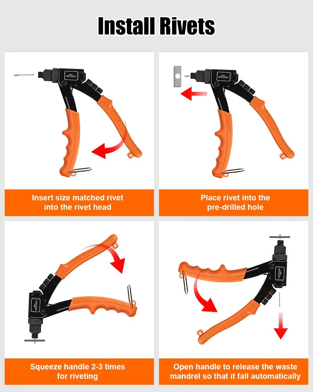 de rebite, ferramenta de rebite manual de