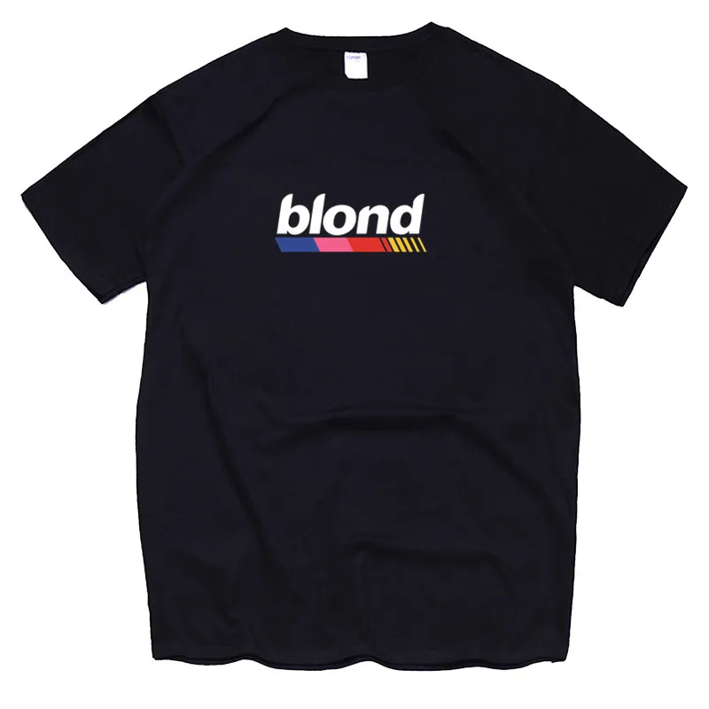 Мужская футболка Frank Ocean Blonde хип-хоп Rap, футболка унисекс, хлопок, футболка Homme Singer Harajuku, рубашка - Цвет: T146B-black