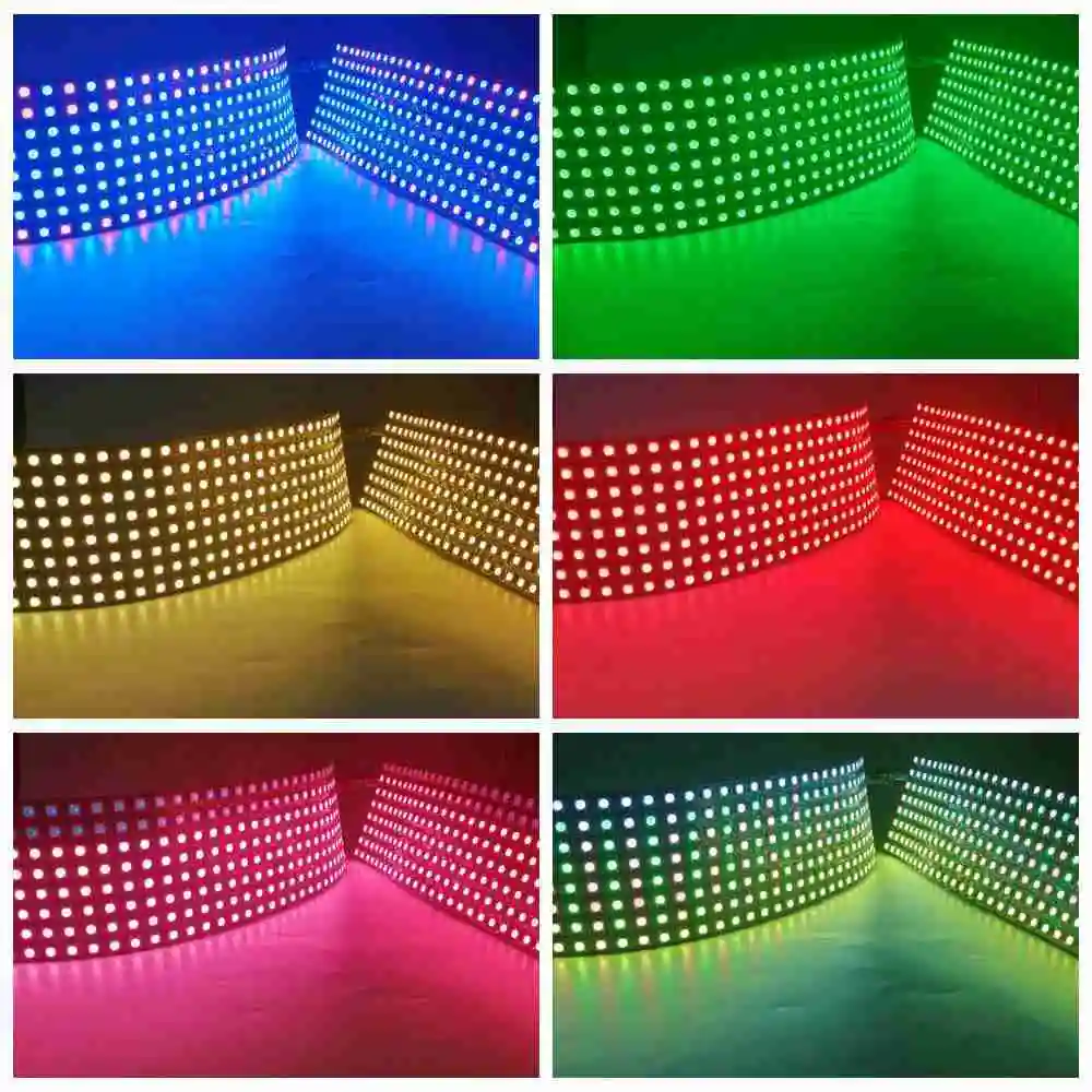 1-10PCS WS2812b 8X32 Individually Addressable Led Panel 5050 RGB Screen Module 256 Pixels 3Pin Flexible Deformable Block DC5V led modules led module led panel light