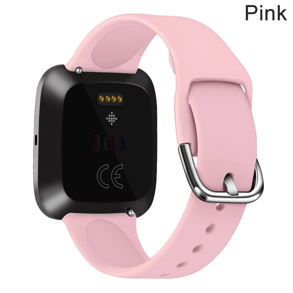 pink 1 шт. цветной сменный Браслет мягкий ремешок силиконовый ремешок Браслет для Fitbit Versa 2 1 Lite аксессуары - Цвет: pink