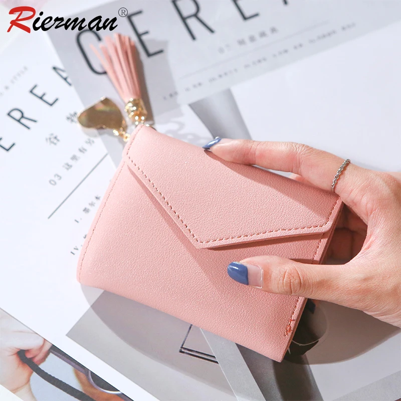 RIEZMAN cartera pequeña de piel sintética para mujer, Mini monedero, tarjetero, 2020|Carteras| -