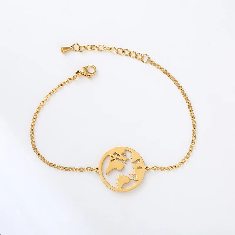 Европейский и американский браслет из нержавеющей стали кулон карта браслет персонализированный женский браслет