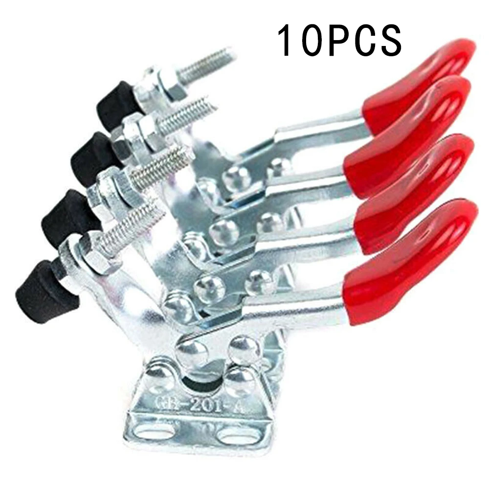 

10pcs Toggle Clamp Quick Holding Metal Sheet Circuit Board Welding Use Horizontal Push Pull Hand Clip Tools