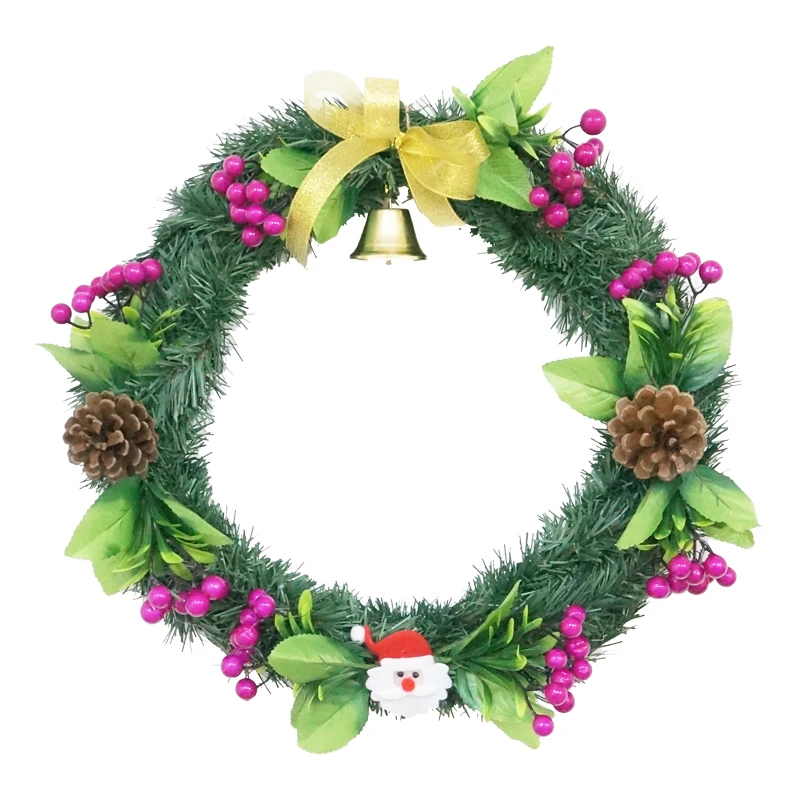 

Christmas Wreath Front Door Garland Santa Claus Bell Wreath For Wall Window Closet Decoration for Home
