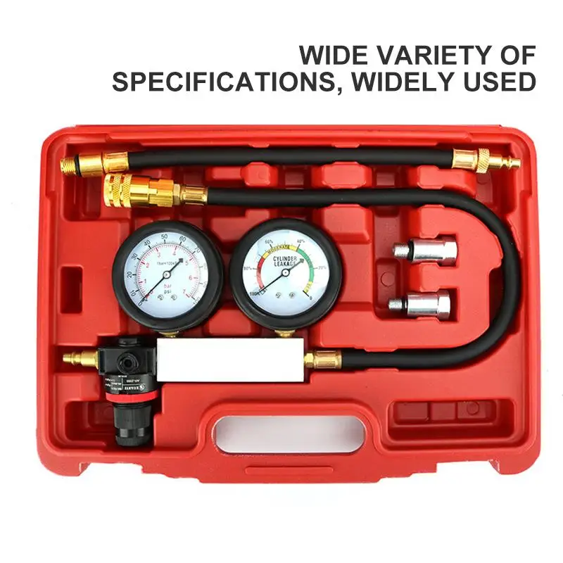 0-100PSI тестер утечки цилиндра компрессионный детектор утечки комплект бензиновый манометр двигателя инструмент двойной измерительный прибор системы автомобильные инструменты