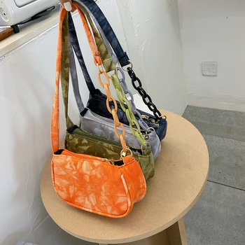 

Fashion Retro Ladies Chain Tie-Dye Bag Printed Pattern Clutch Bag Party Club Chest Bag Daily Dating Shoulder Bag High Capacity