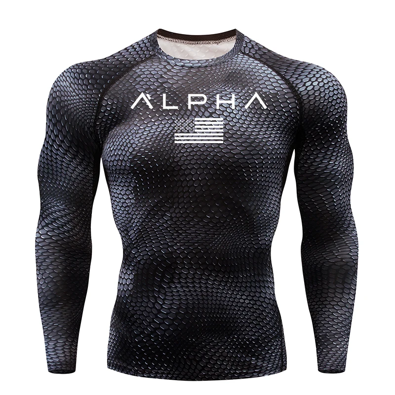 3D полосатые Компрессионные Мужские спортивные рубашки, быстросохнущая футболка для бега, спортивный костюм для бега, тренировочная одежда для ММА, тренажерного зала, фитнеса, свитшоты - Цвет: Photo color