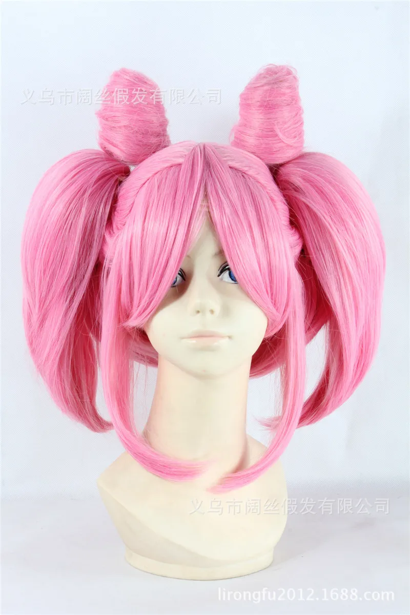 Us 25 9 30 Off Anime Sailor Moon Chibi Usa Cosplay Double Bun Ponytail Cute Pink Heat Resistant Synthetic Hair Wigs Free Wig Cap On Aliexpress