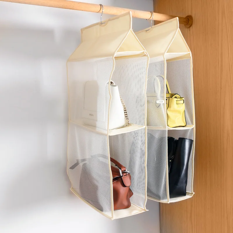 Washing Wall-Mounted Bag Hanging Storage Bag Wardrobe Hanging Multilayer Organizing Folders Dustproof Article Storage Shelf