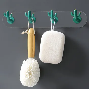 

Cactus Wall Hooks Hook Strong Rubber-Free Bedroom Living Room Door Behind Wall Hook Seamless Adhesive Hanger Plant Creative Hook
