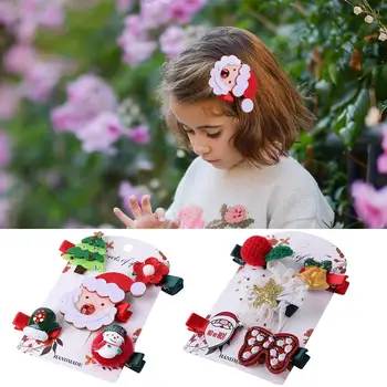 

5pcs Cute Cartoon Santa Claus Christmas Children Hair Clip Excellent Metal Manufacturing Technology Hairpins Accessories